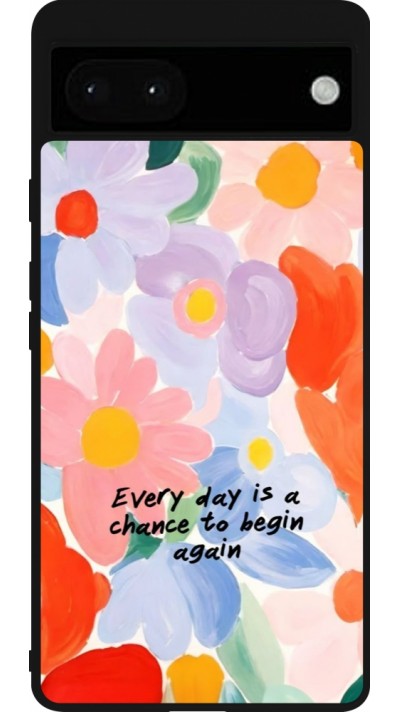 Coque Google Pixel 6a - Silicone rigide noir Every day is a chance Spring 2026