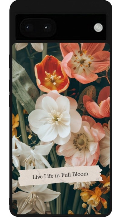 Coque Google Pixel 6a - Silicone rigide noir Full Bloom Spring 2026
