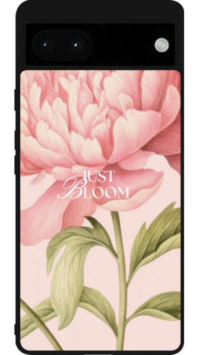 Coque Google Pixel 6a - Silicone rigide noir Just Bloom Spring 2026