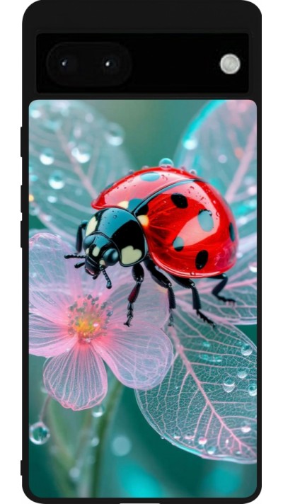 Coque Google Pixel 6a - Silicone rigide noir Ladybird in bloom Spring 2026
