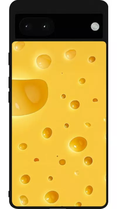 Coque Google Pixel 6a - Silicone rigide noir Fête Nationale Suisse Cheese