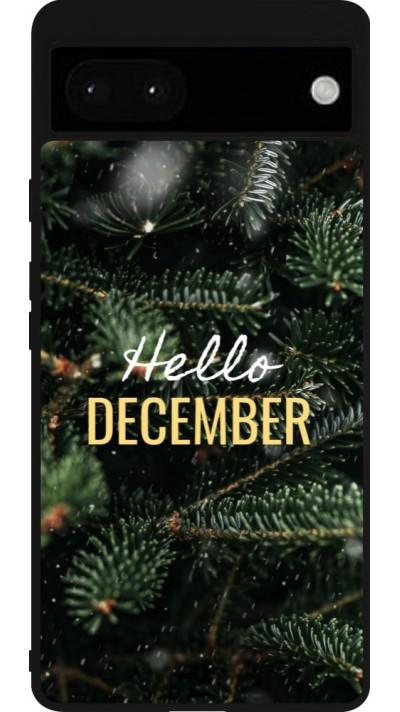 Google Pixel 6a Case Hülle - Silikon schwarz Winter 25 Winter hello december