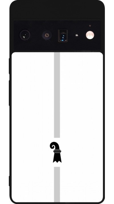 Coque Google Pixel 6 Pro - Silicone rigide noir Canton BS blanc
