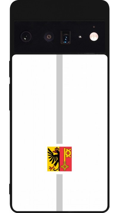 Coque Google Pixel 6 Pro - Silicone rigide noir Canton GE blanc