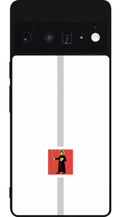 Coque Google Pixel 6 Pro - Silicone rigide noir Canton GL blanc