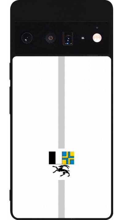 Coque Google Pixel 6 Pro - Silicone rigide noir Canton GR blanc
