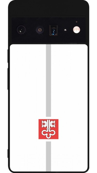 Coque Google Pixel 6 Pro - Silicone rigide noir Canton NW blanc