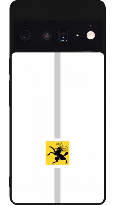 Coque Google Pixel 6 Pro - Silicone rigide noir Canton SH blanc