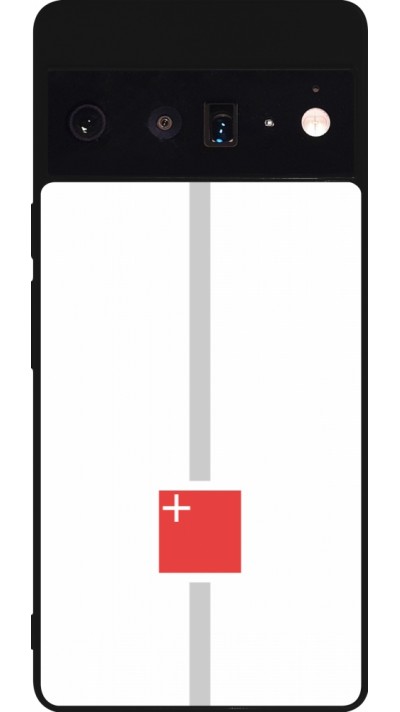 Coque Google Pixel 6 Pro - Silicone rigide noir Canton SZ blanc