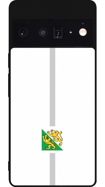 Coque Google Pixel 6 Pro - Silicone rigide noir Canton TG blanc