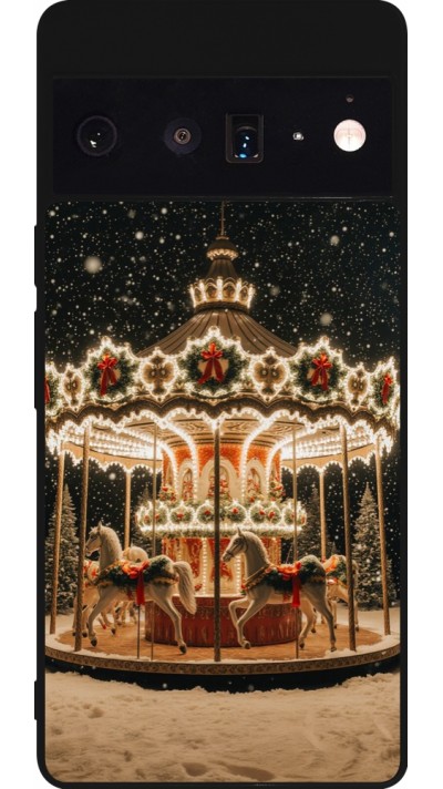 Google Pixel 6 Pro Case Hülle - Silikon schwarz Christmas 25 Carousel