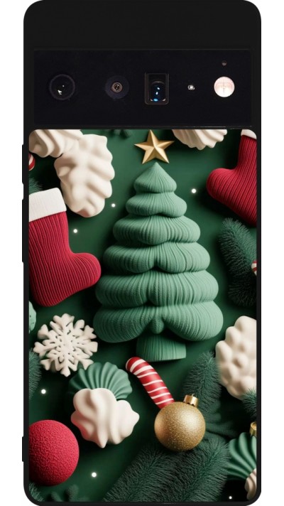 Google Pixel 6 Pro Case Hülle - Silikon schwarz Christmas 25 Christmas textiles