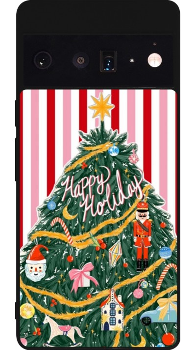 Google Pixel 6 Pro Case Hülle - Silikon schwarz Christmas 25 Happy Holiday