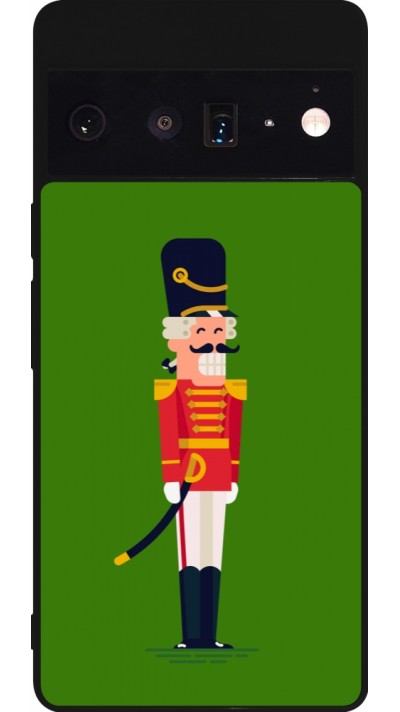 Google Pixel 6 Pro Case Hülle - Silikon schwarz Christmas 25 Nutcracker Green