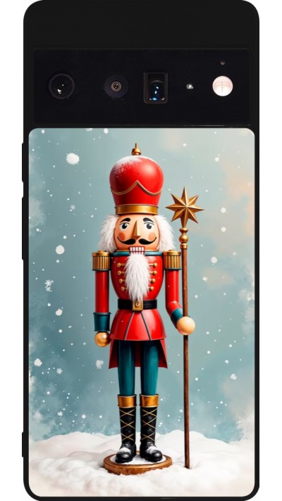 Google Pixel 6 Pro Case Hülle - Silikon schwarz Christmas 25 Nutcracker Snow