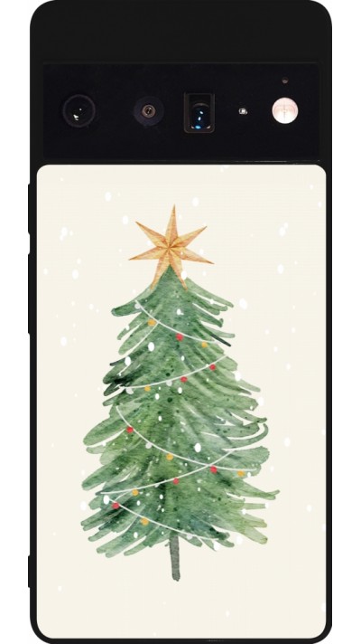 Google Pixel 6 Pro Case Hülle - Silikon schwarz Christmas 25 Sketch Tree