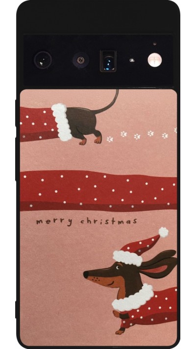 Google Pixel 6 Pro Case Hülle - Silikon schwarz Christmas 25 Teckel Merry Xmas