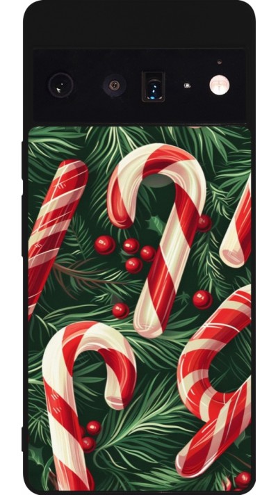 Google Pixel 6 Pro Case Hülle - Silikon schwarz Christmas 25 Xmas Stick