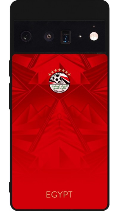 Coque Google Pixel 6 Pro - Silicone rigide noir Maillot de football Égypte 2026 personnalisable