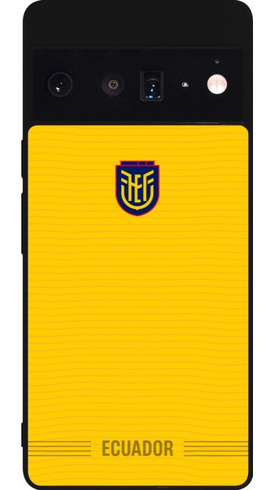 Coque Google Pixel 6 Pro - Silicone rigide noir Maillot de football Équateur 2026 personnalisable