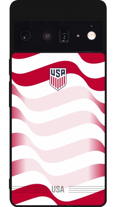 Coque Google Pixel 6 Pro - Silicone rigide noir Maillot de football États-Unis 2026 personnalisable