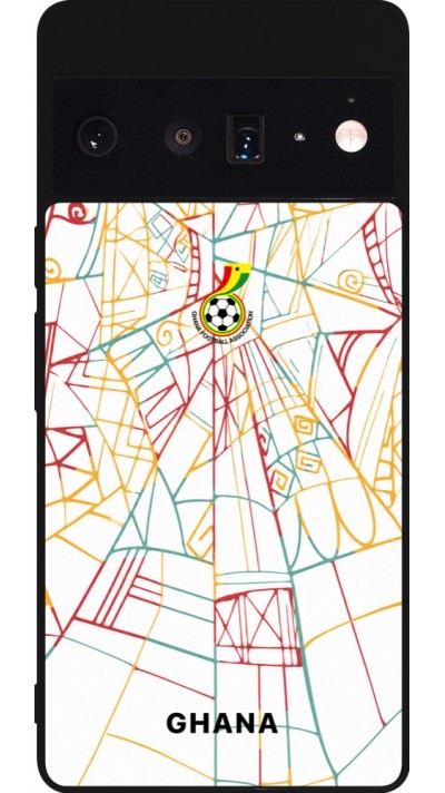 Coque Google Pixel 6 Pro - Silicone rigide noir Maillot de football Ghana 2026 personnalisable