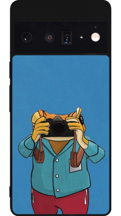 Coque Google Pixel 6 Pro - Silicone rigide noir Frog with camera DTMF