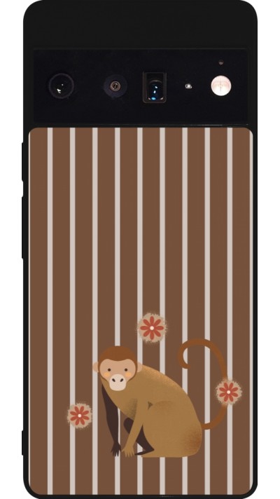 Google Pixel 6 Pro Case Hülle - Silikon schwarz Monkey with stripes Google Pixel 6 Pro Case Hülle - Silikon schwarz Monkey with stripes