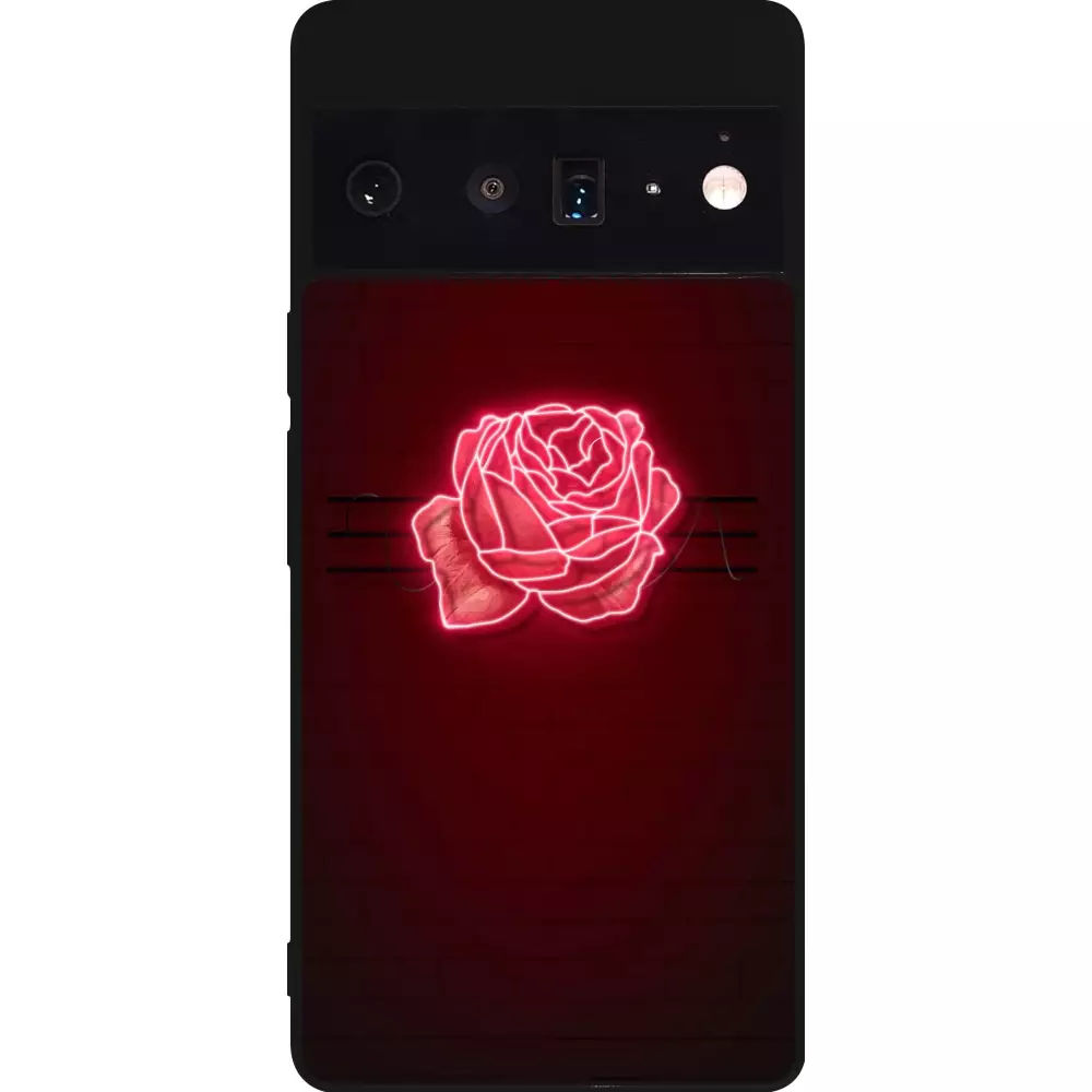Coque Google Pixel 6 Pro - Silicone rigide noir Spring 23 neon rose