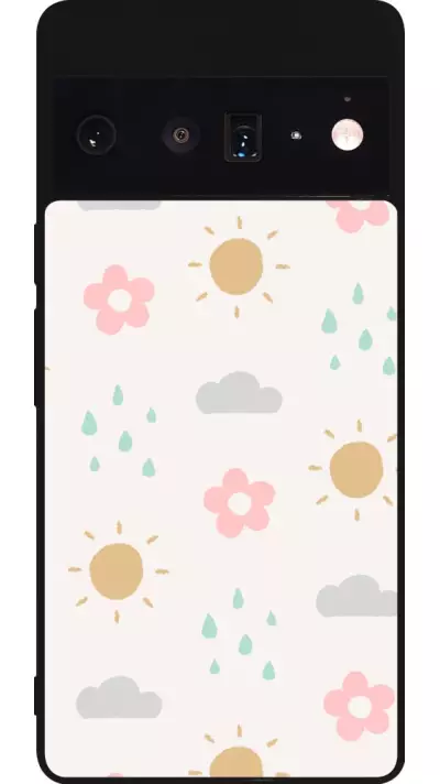 Coque Google Pixel 6 Pro - Silicone rigide noir Spring 23 weather