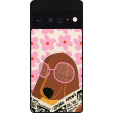 Google Pixel 6 Pro Case Hülle - Silikon schwarz Dog with newspaper Spring 2026