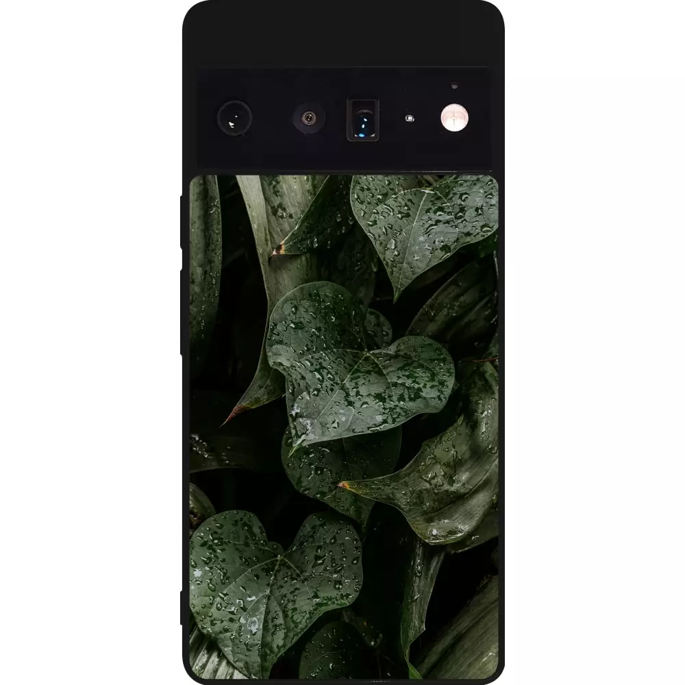 Coque Google Pixel 6 Pro - Silicone rigide noir Spring 23 fresh plants