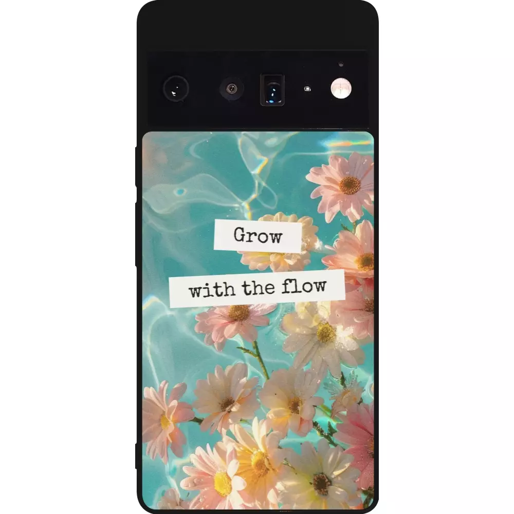 Coque Google Pixel 6 Pro - Silicone rigide noir Summer 2025 Grow with the flow