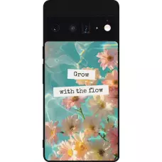 Coque Google Pixel 6 Pro - Silicone rigide noir Summer 2025 Grow with the flow