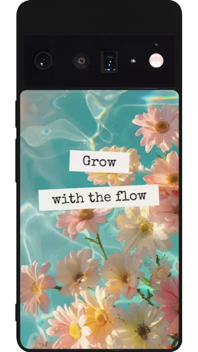 Coque Google Pixel 6 Pro - Silicone rigide noir Summer 2025 Grow with the flow
