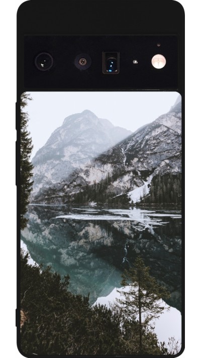 Google Pixel 6 Pro Case Hülle - Silikon schwarz Winter 22 snowy mountain and lake Google Pixel 6 Pro Case Hülle - Silikon schwarz Winter 22 snowy mountain and lake