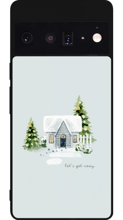 Google Pixel 6 Pro Case Hülle - Silikon schwarz Winter 25 Cosy House
