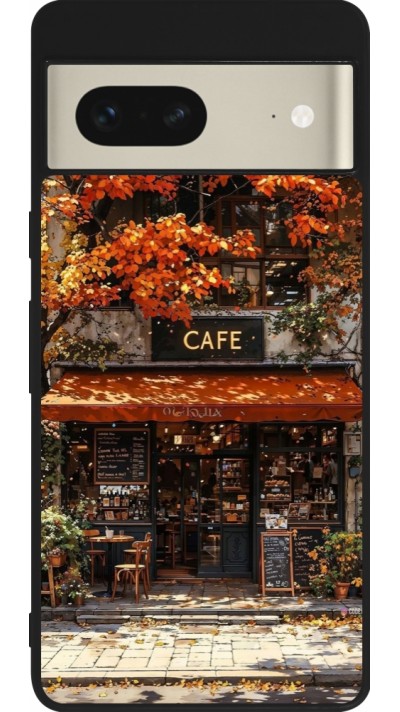 Coque Google Pixel 7 - Silicone rigide noir Autumn 25 Coffee shop