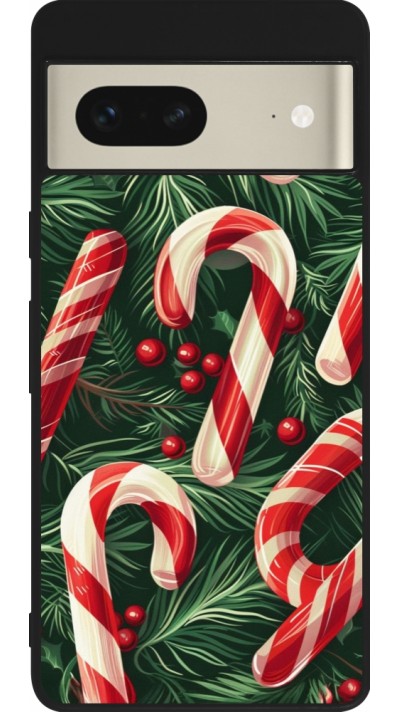 Google Pixel 7 Case Hülle - Silikon schwarz Christmas 25 Xmas Stick