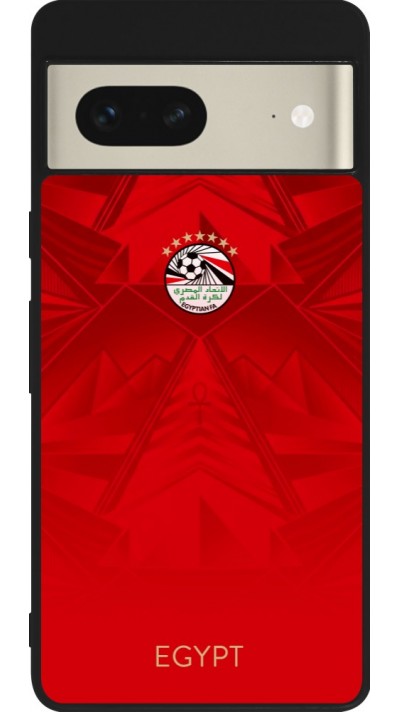 Coque Google Pixel 7 - Silicone rigide noir Maillot de football Égypte 2026 personnalisable