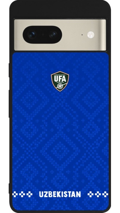 Coque Google Pixel 7 - Silicone rigide noir Maillot de football Ouzbékistan 2026 personnalisable