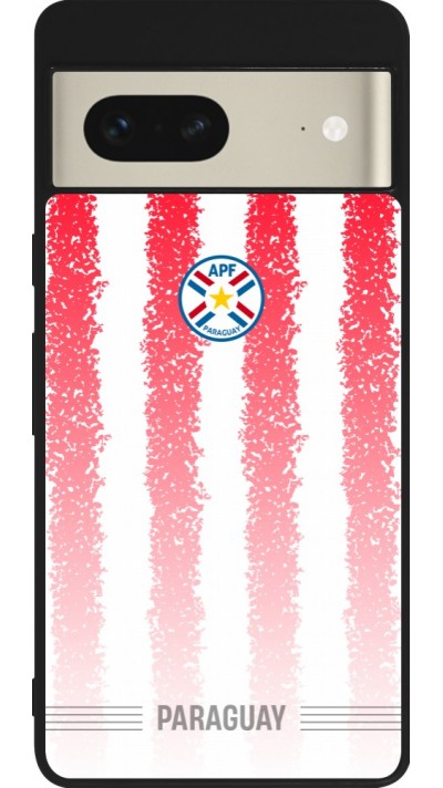 Coque Google Pixel 7 - Silicone rigide noir Maillot de football Paraguay 2026 personnalisable