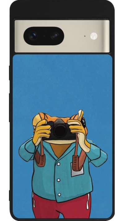 Coque Google Pixel 7 - Silicone rigide noir Frog with camera DTMF