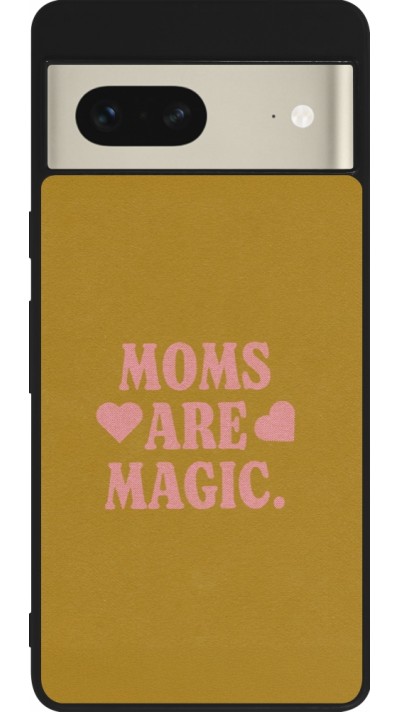 Coque Google Pixel 7 - Silicone rigide noir Mom 2026 Are Magic