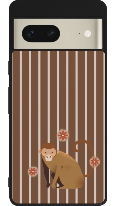 Google Pixel 7 Case Hülle - Silikon schwarz Monkey with stripes