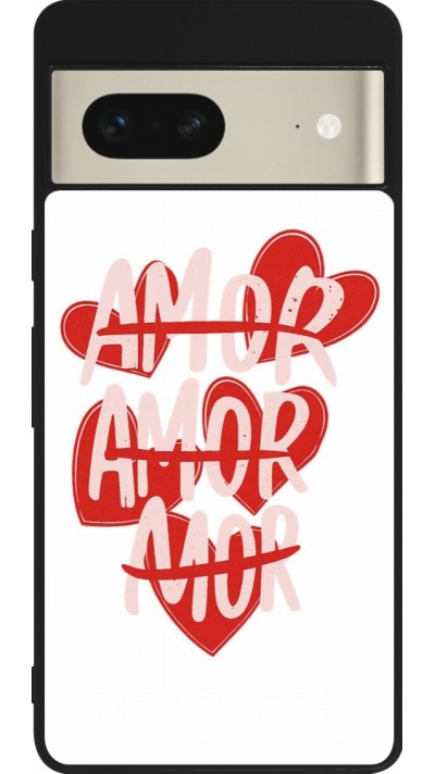 Coque Google Pixel 7 - Silicone rigide noir Saint Valentines Day 26 Amor