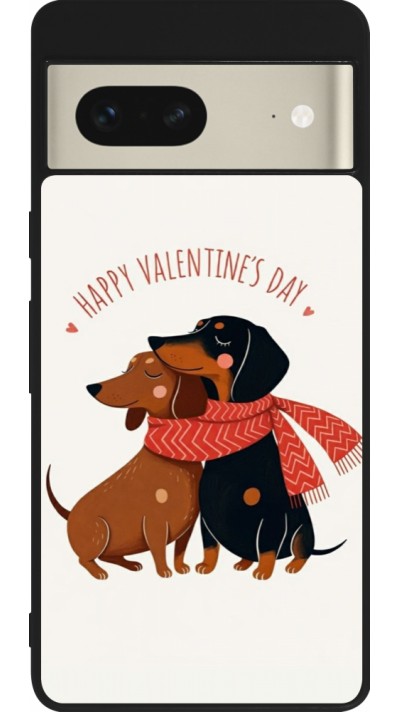 Coque Google Pixel 7 - Silicone rigide noir Saint Valentines Day 26 Happy Valentine