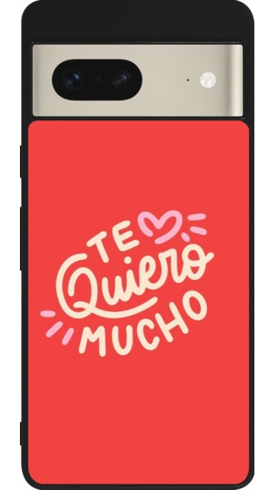 Coque Google Pixel 7 - Silicone rigide noir Saint Valentines Day 26 Te quiero mucho