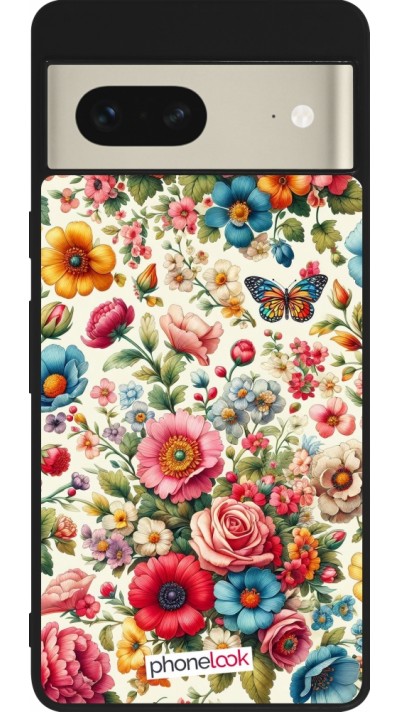 Google Pixel 7 Case Hülle - Silikon schwarz Spring 25 fruehling bluetend