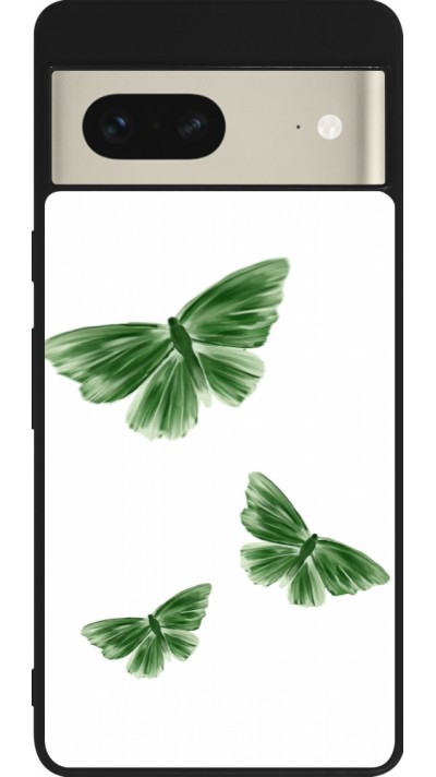 Coque Google Pixel 7 - Silicone rigide noir Butterflies Spring 2026